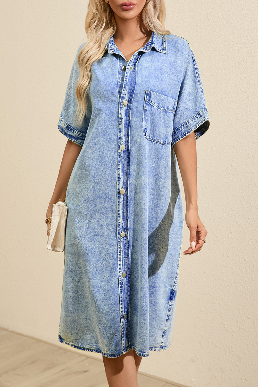 Medium Wash Chambray Dress