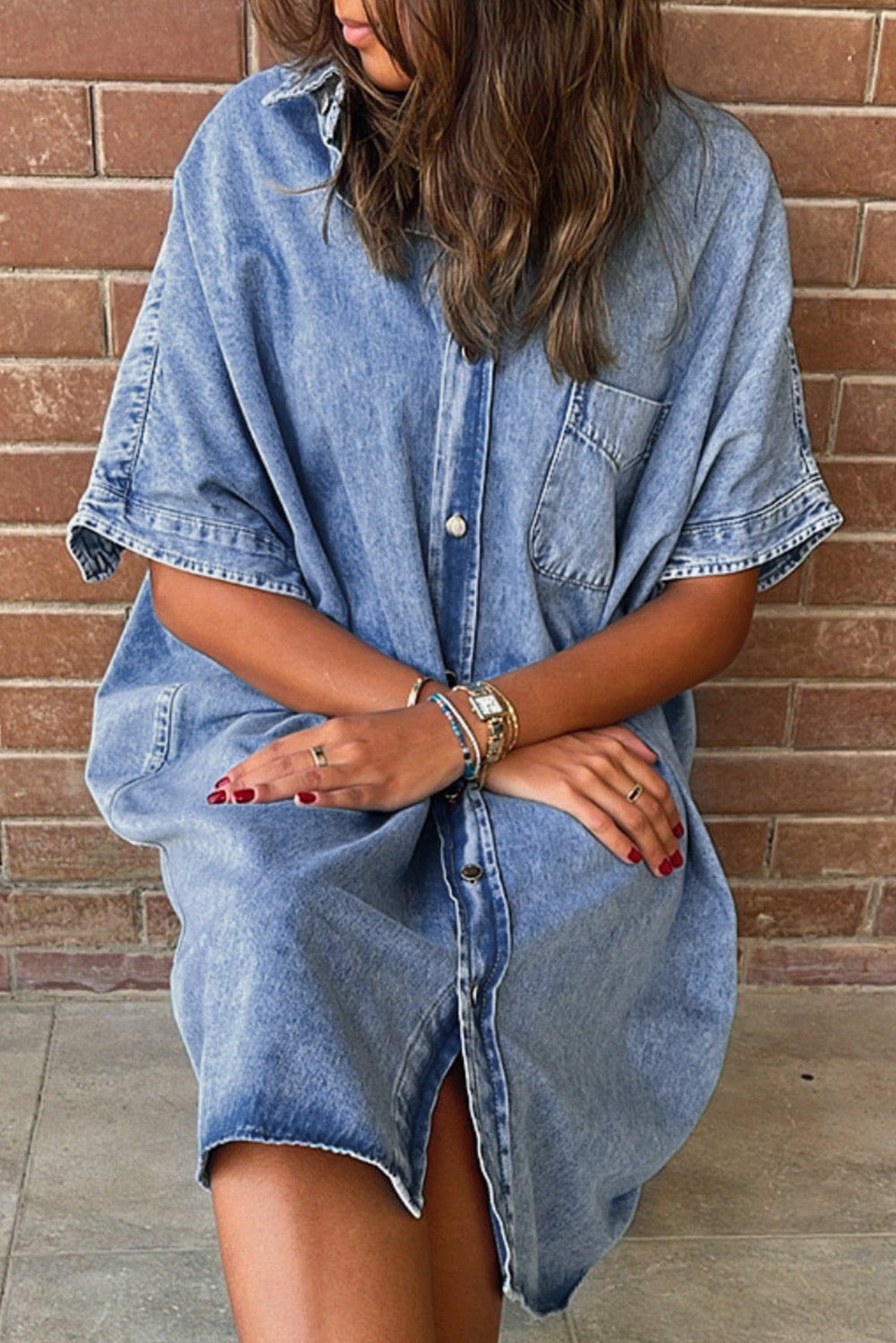 Medium Wash Chambray Dress