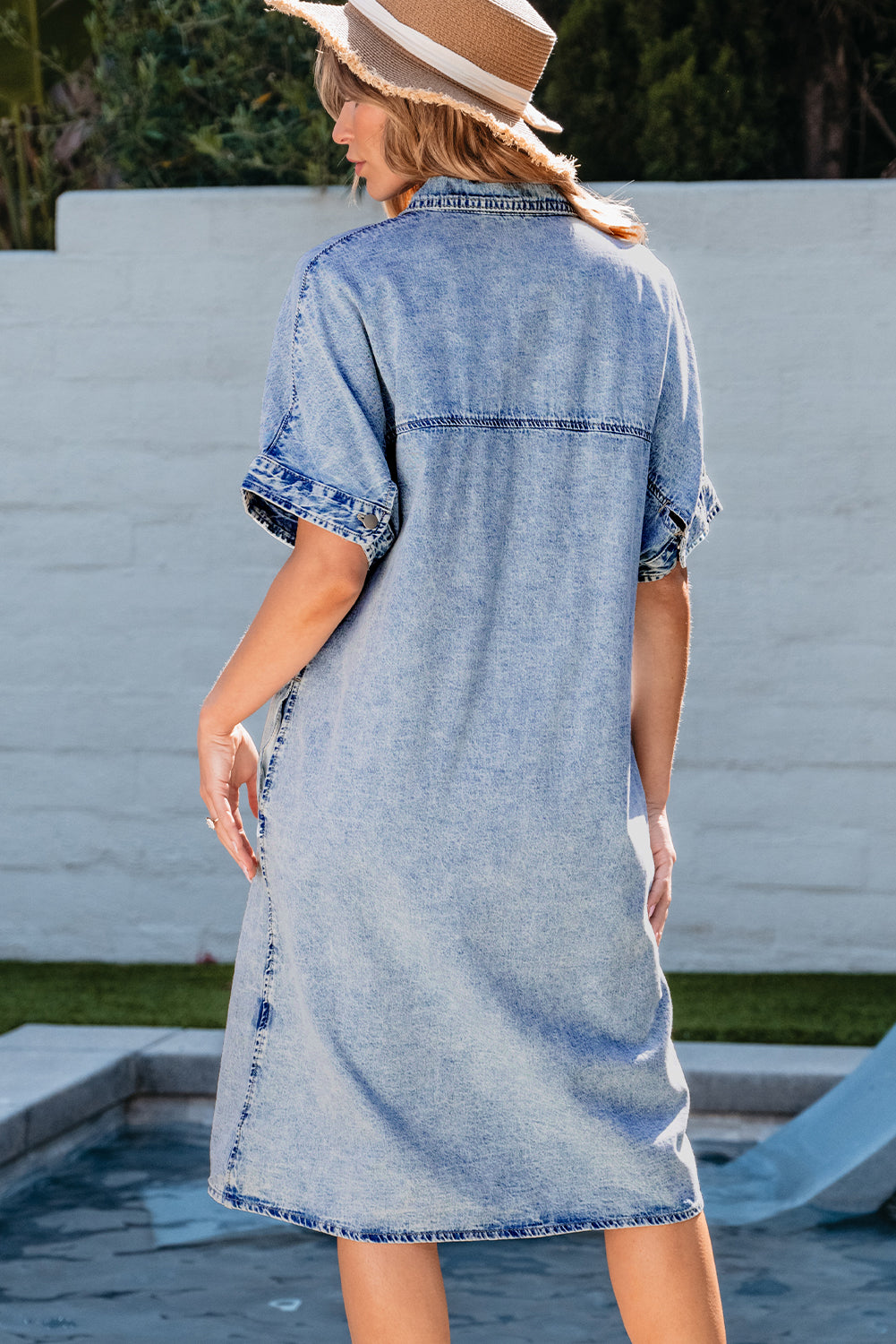 Medium Wash Chambray Dress