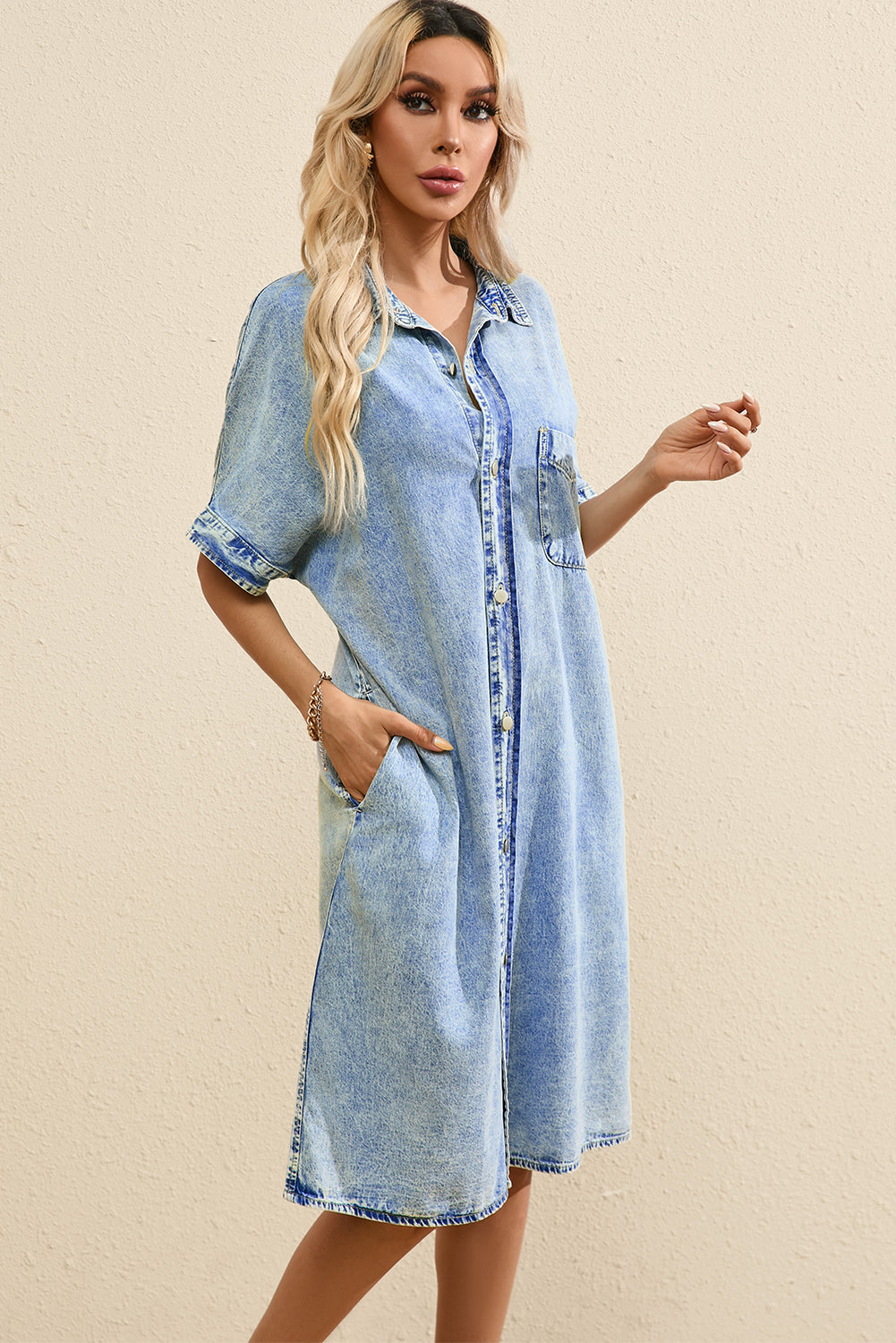 Medium Wash Chambray Dress