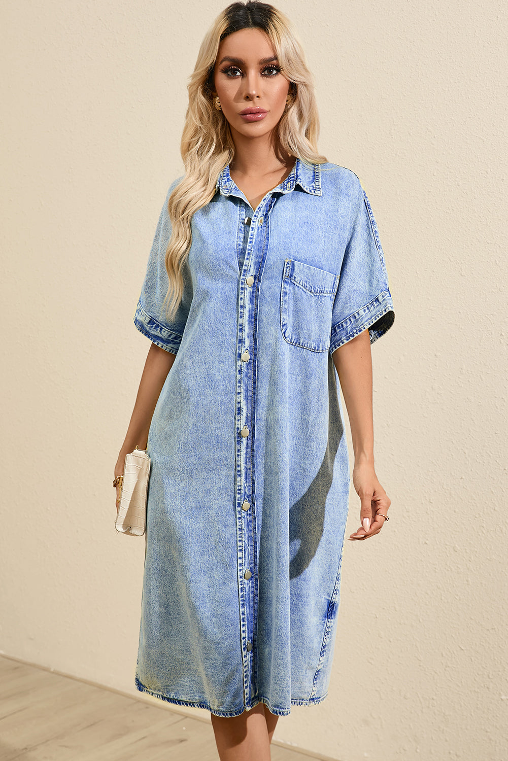 Medium Wash Chambray Dress