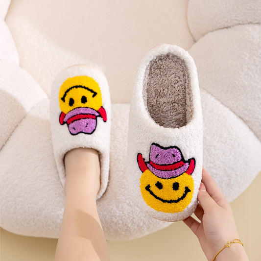 Smiley Face Cowboy Slippers