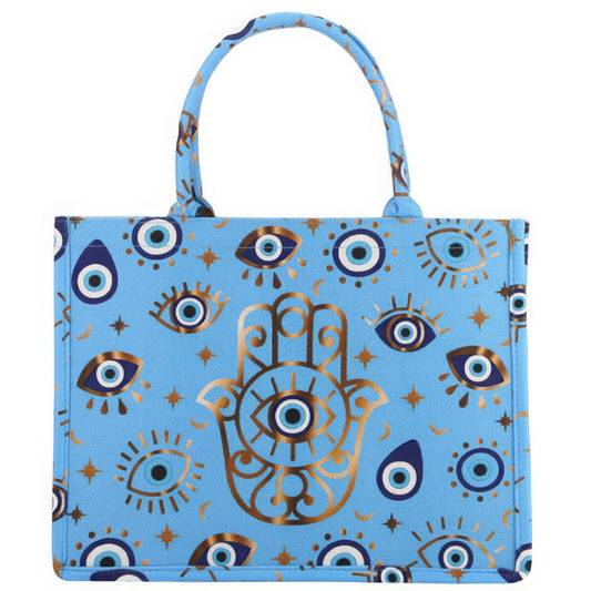 Evil Eye Hamsa Tote Bag