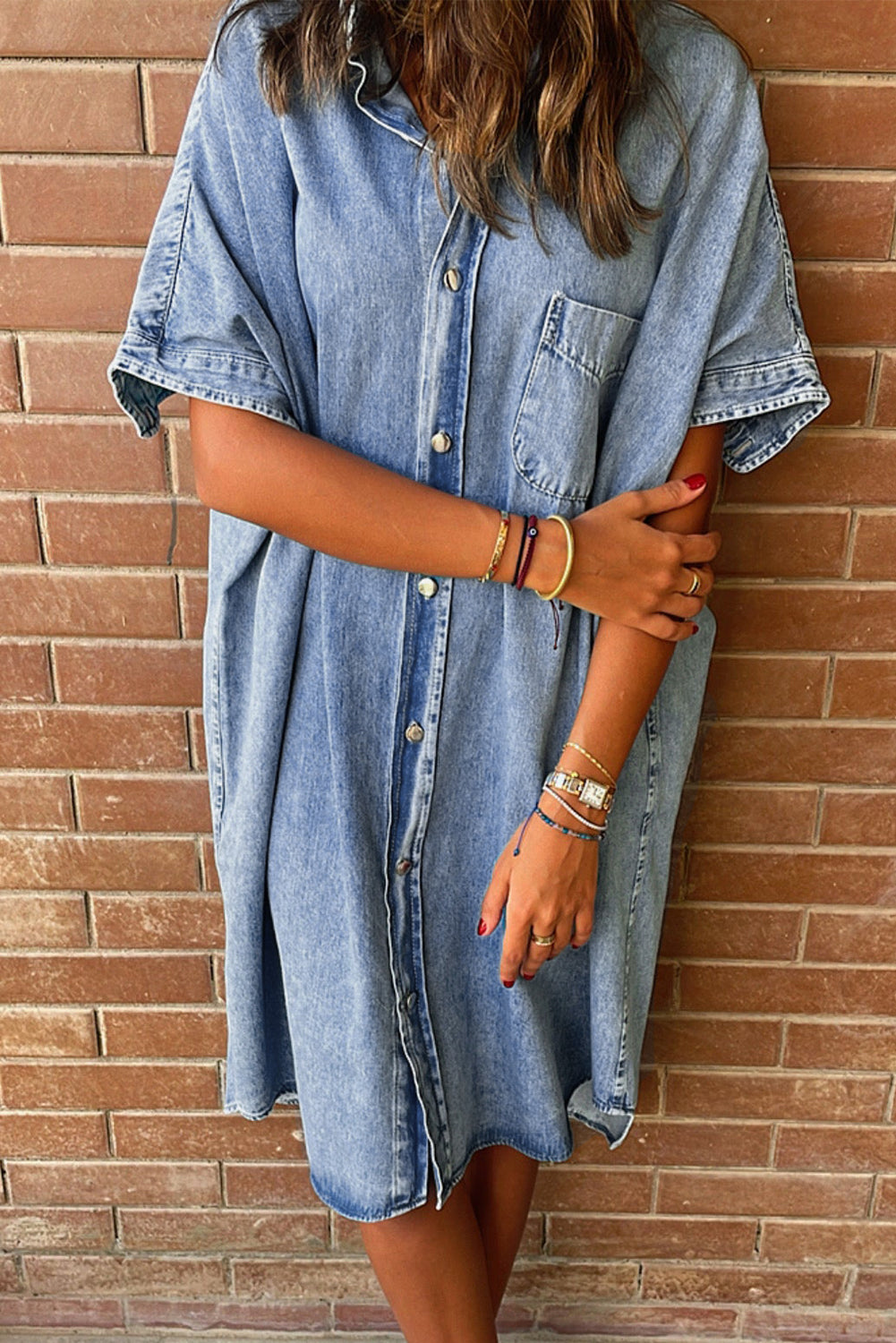 Medium Wash Chambray Dress