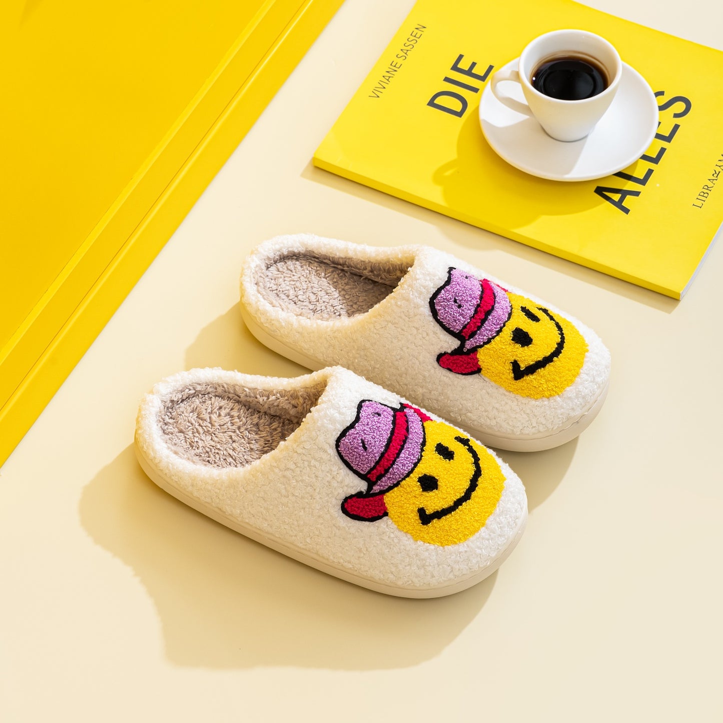 Smiley Face Cowboy Slippers