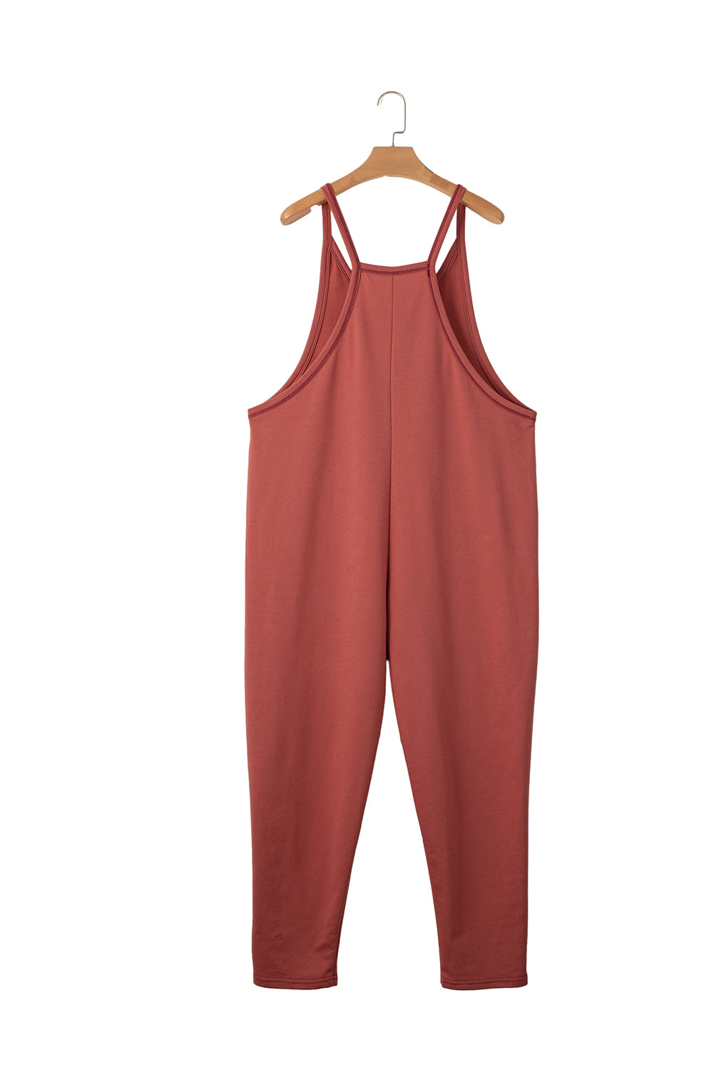 Gold Flame Side Pockets Harem Pants Sleeveless V Neck Jumpsuit