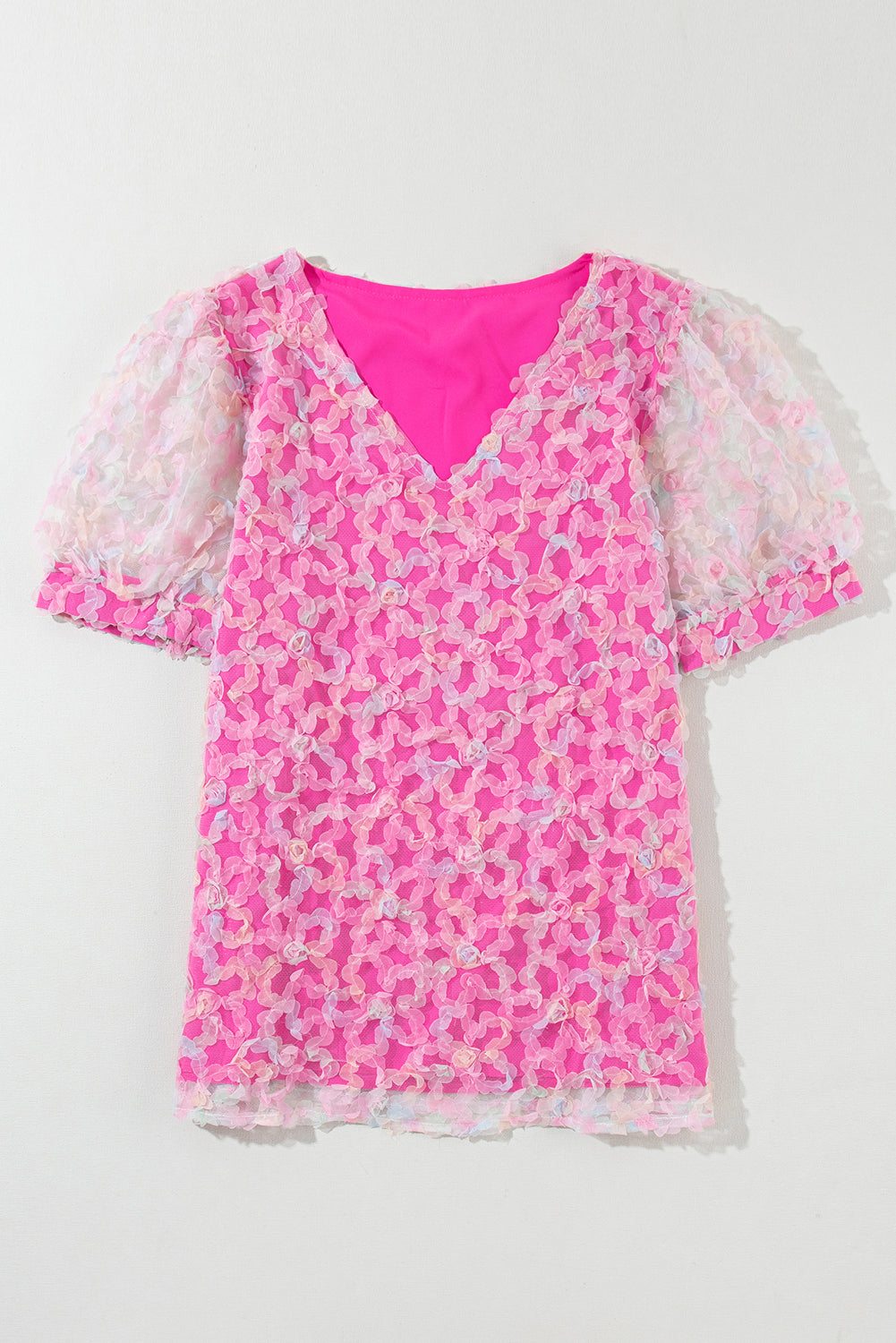 Flowery Puff Sleeve Blouse