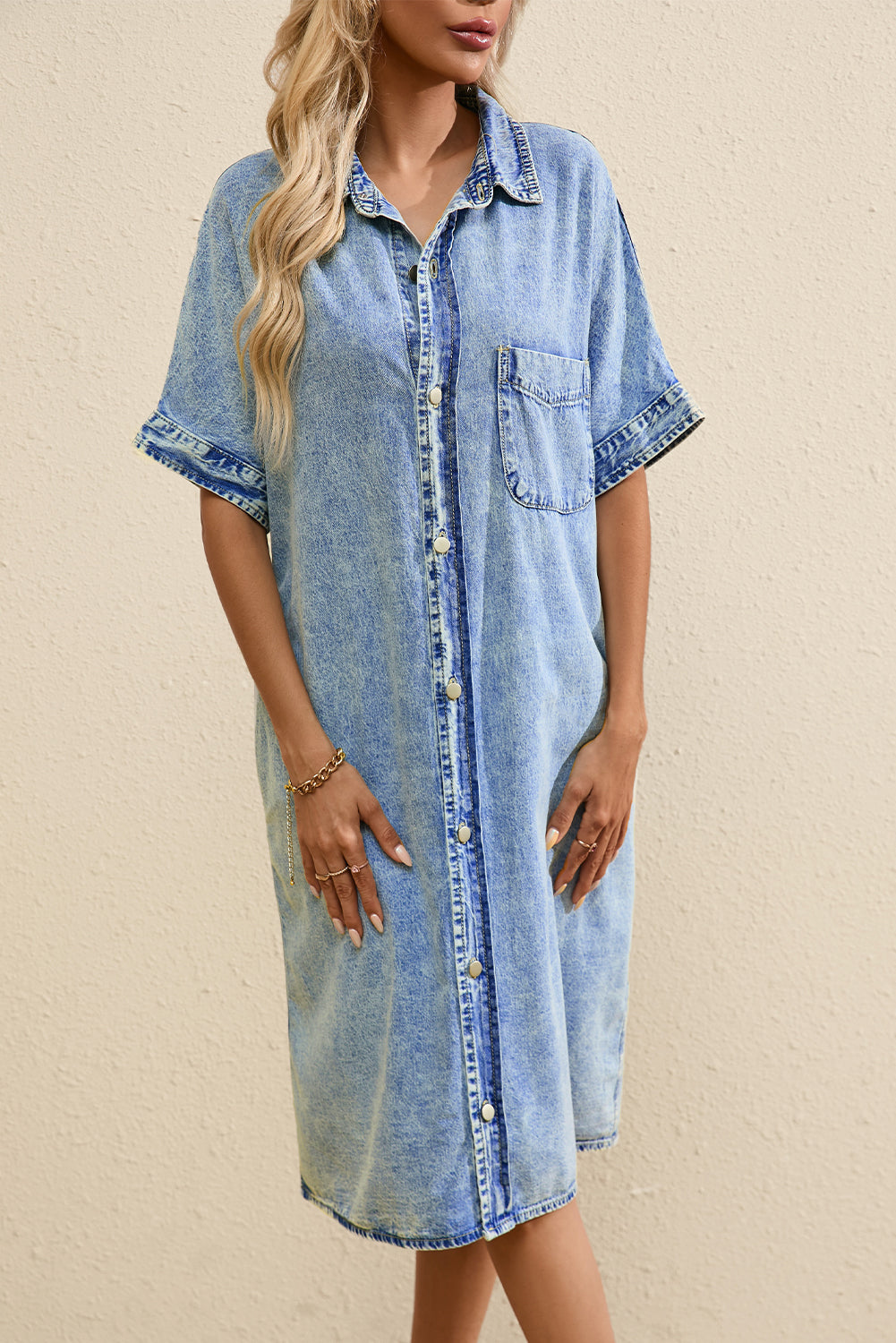 Medium Wash Chambray Dress