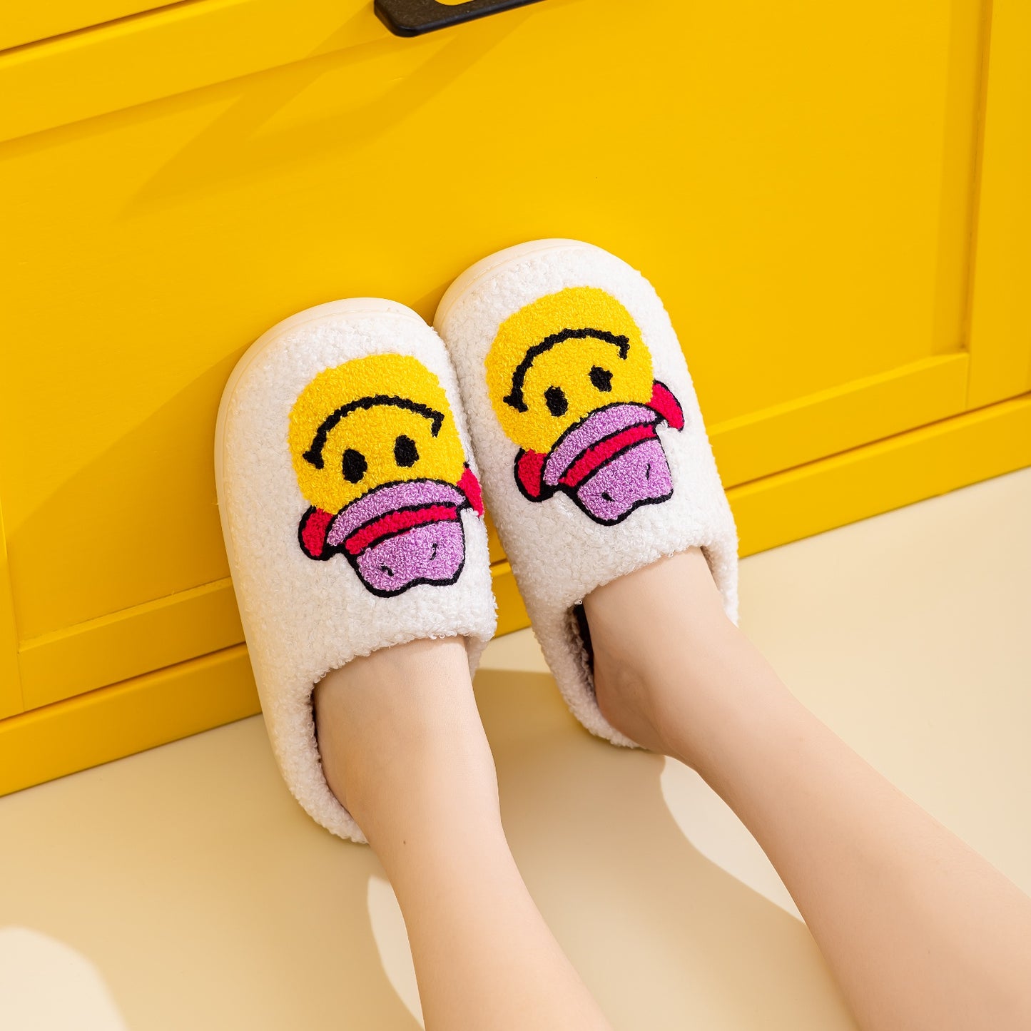 Smiley Face Cowboy Slippers